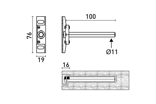 Suporte prateleira oculto